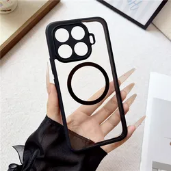 Luxury Matte Transparent Magnetic Wireless Charging Case with Soft Edge Shell for Xiaomi 17T Pro (Translucent white)