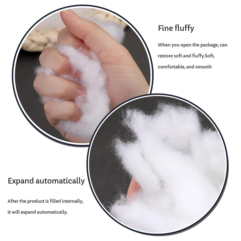Polyester Fiber, Premium Fiber Fill, High Resilience Fiber, Stuffing for Small Dolls Part Pillow Comforter DIY, Recyclable