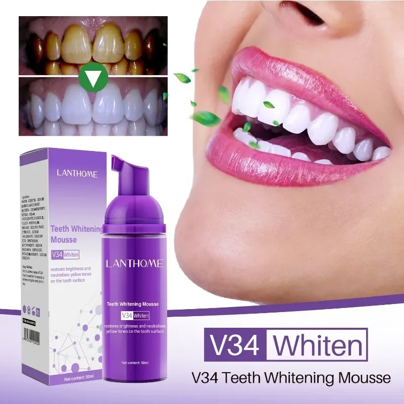 Purple Teeth Whitening Toothpaste Color Correction Essence Teeth Cleaner Pen Smoke Stain Whitening Refreshing Mousse teeth whitening essence teeth whitening product teeth health product