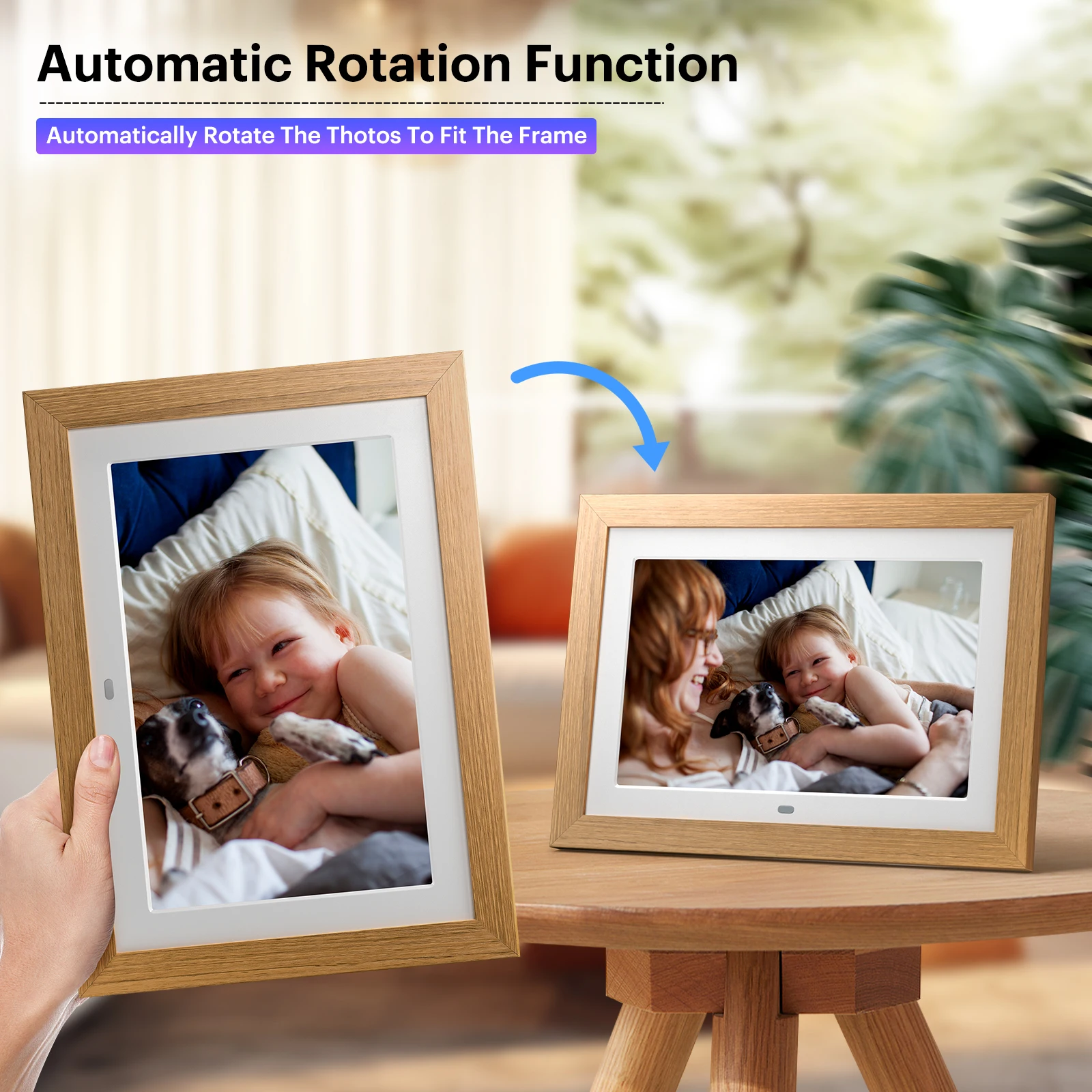 BWJBSW 10.1 Inch Digital Photo Frame with Remote Control, IPS Screen 1280*800 HD Display, Electronic Album Picture Music Movie