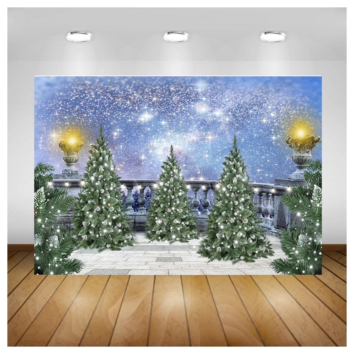 

Vinyl Custom Christmas Village Wooden Gate Digital Photography Backdrop Prop Snow Party Celebration Studio Background DJ-05