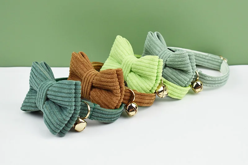 Title 8, Corduroy Cat Collar Bowknot Cat Collar With Adj...