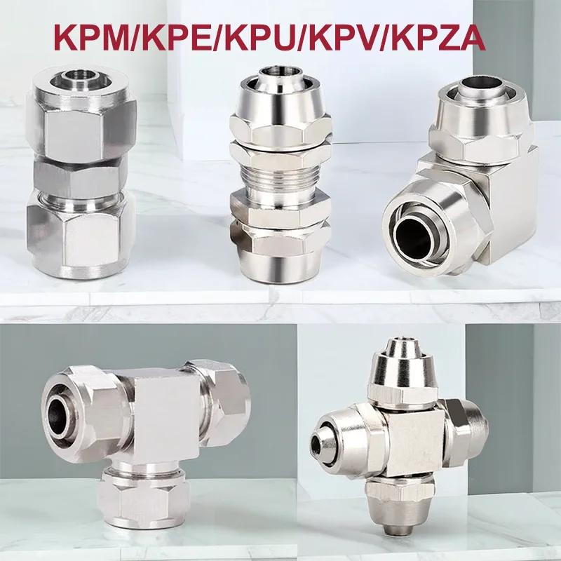 Металлический пневматический быстроразъемный соединитель KPU KPV KPE KPZA KPM для фитингов для воздушных шлангов, быстроразъемные соединения с медно-никелевым покрытием, внешний диаметр 4-16 мм, 20 шт.