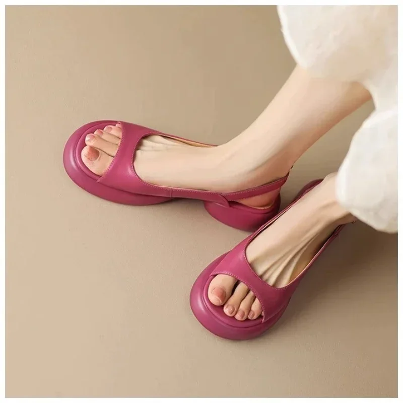 Women slingback sandals women flat shoes Women Sandals Summer Casual Round Toe Soft Slip On Slingback Anti Slippery