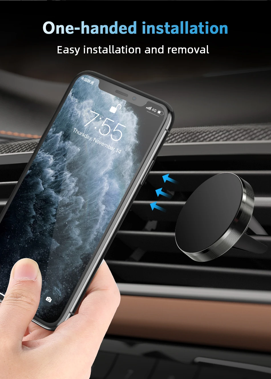 Magnetic Car Phone Mount For Iphone Samsung And Huawei_voghion.com