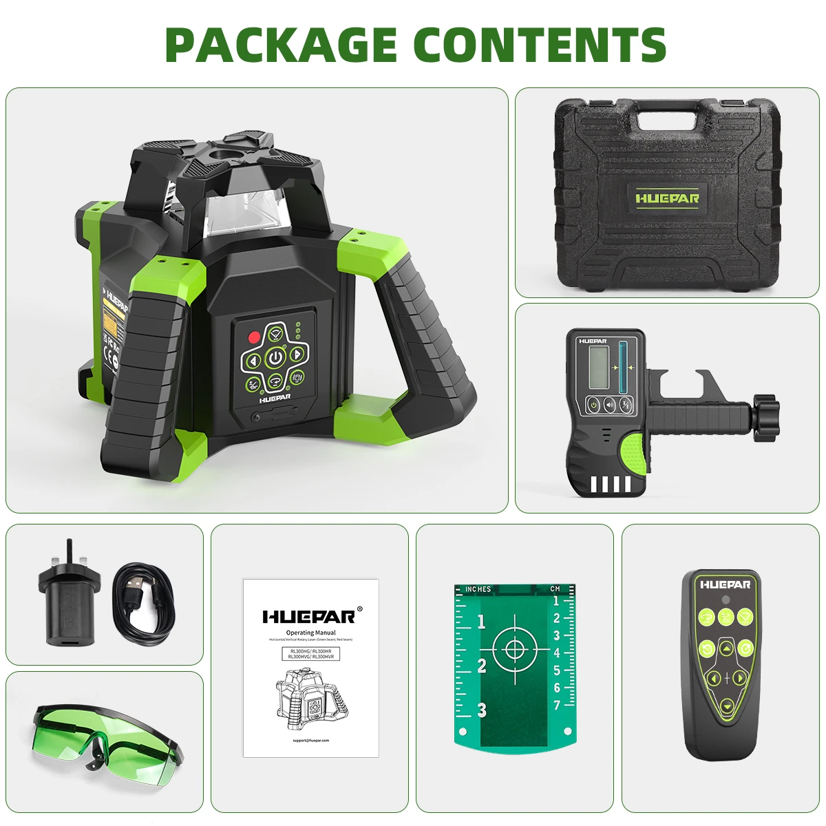 Laser Level  RL300HVG, Indoor Self Leveling Rotating Laser, 2-level Waterproof L
