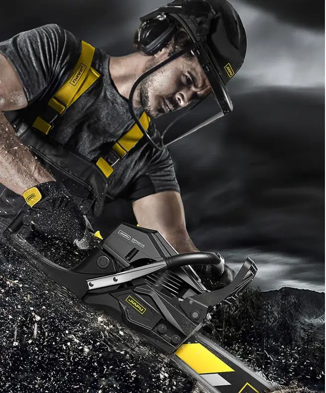 1280W Chain Saw Gas oline Logging Saw High-power Chainsaw Arboriculture Cutting