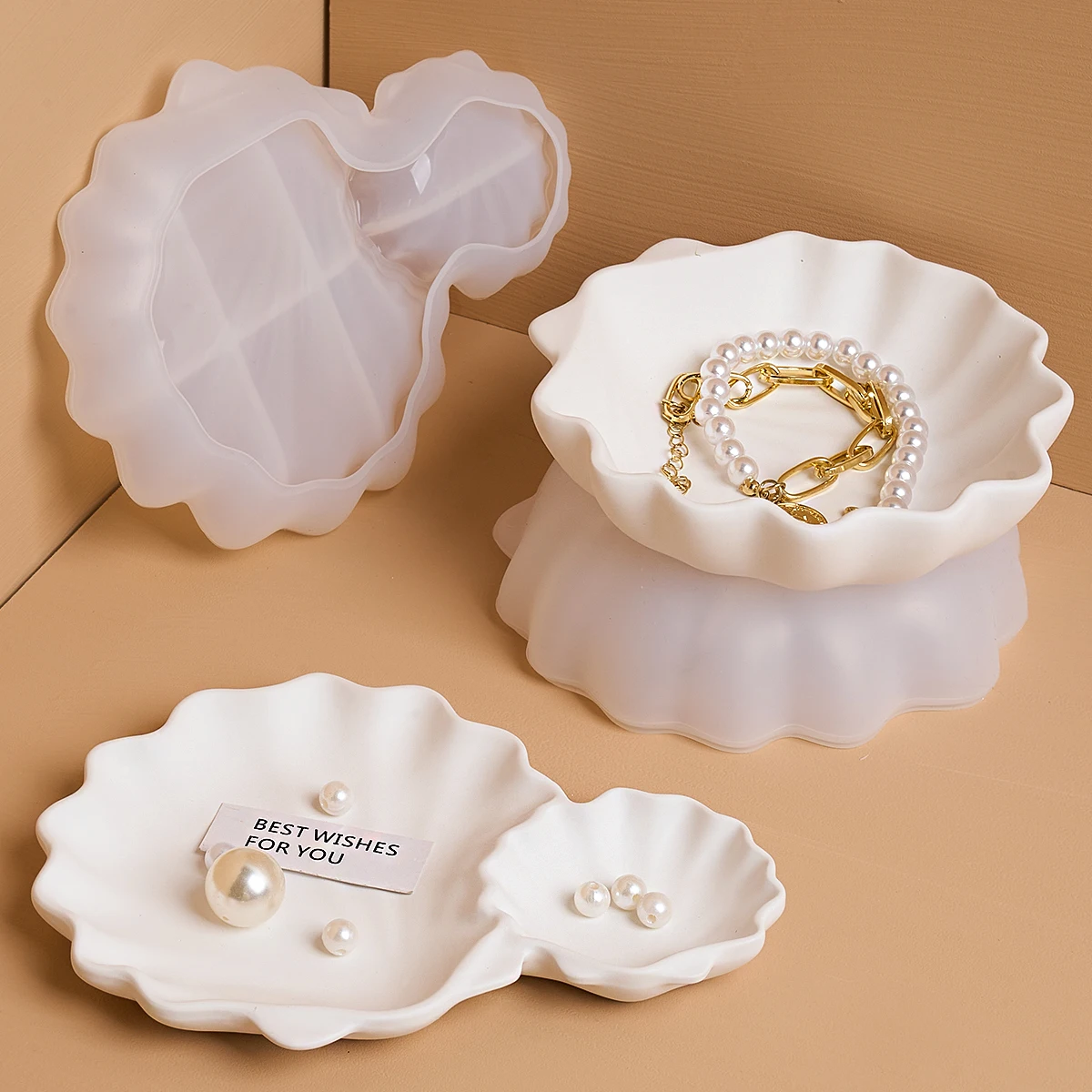 Shell Candle Tray Silicone Mold DIY Succulent Flowerpot Jewelry Storage Dish