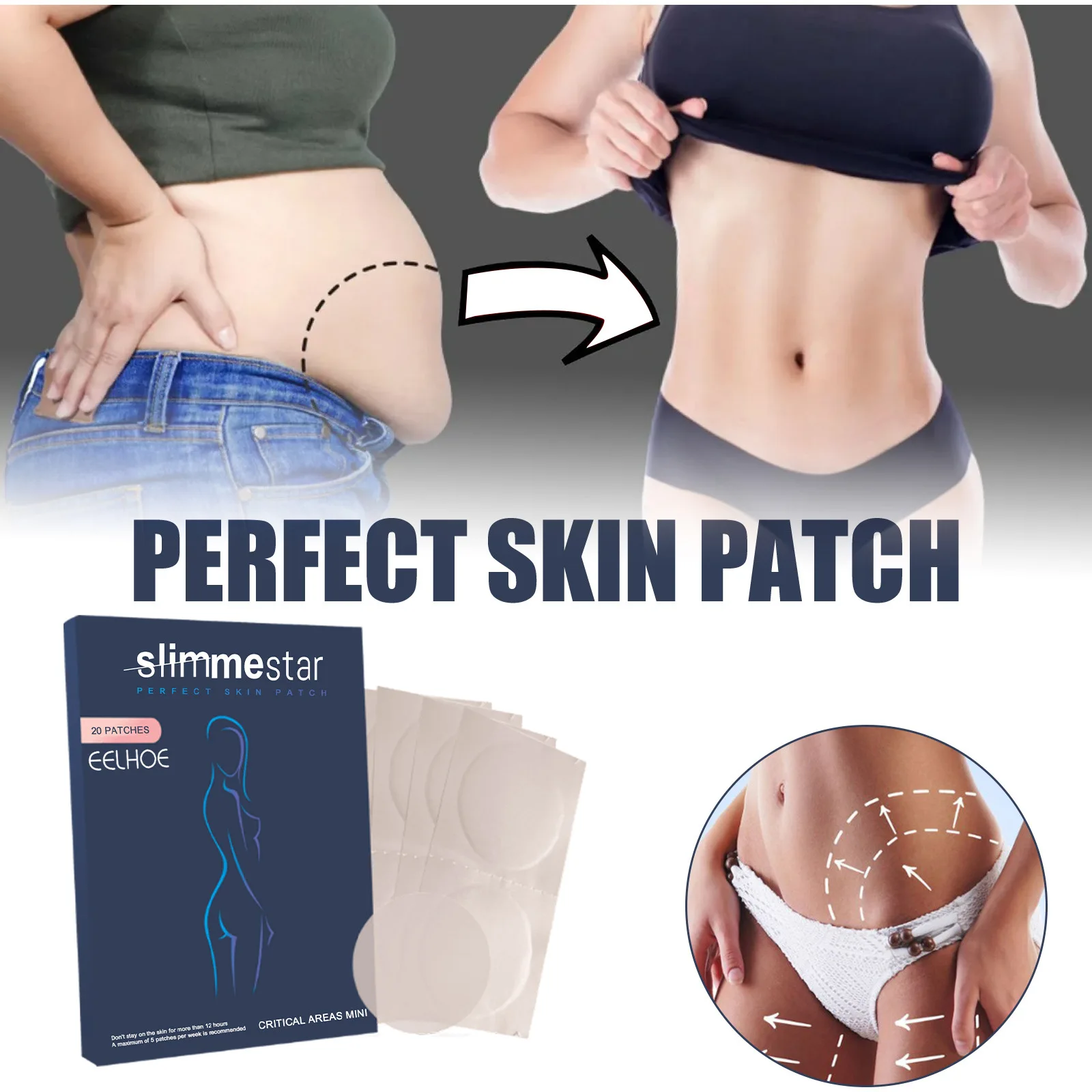 

Beauty Slimming Patch Body Sculpting Stickers Fat Burning Tight Belly Navel Thigh Waist Muscles Shaping Health Care 20pcs/box