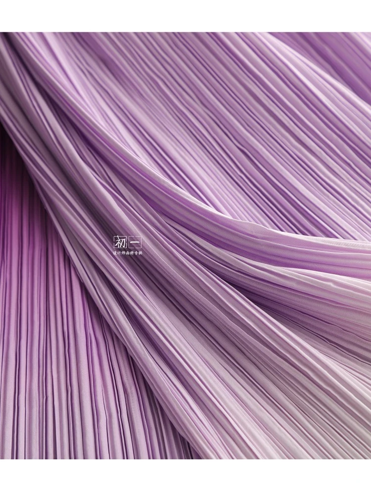 Gradient Pleated Fabric Purple White Handmade DIY Texture Background Decorative Pleated Shape Creative Fabrics Wholesale