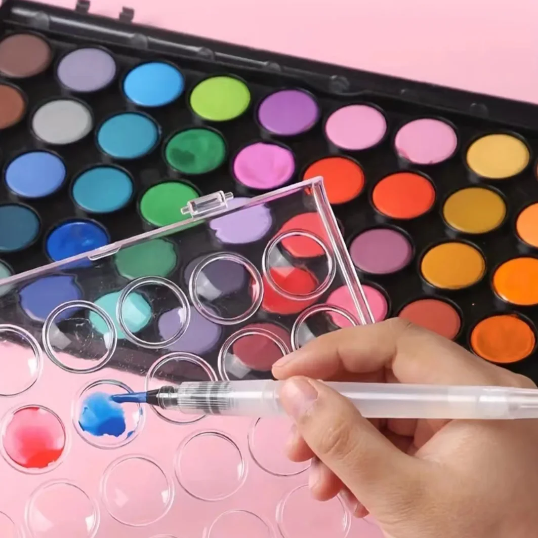 16/36/48 color watercolor paint set, including brushes and portable case, with bright colors, suitable for painting, writing - 5