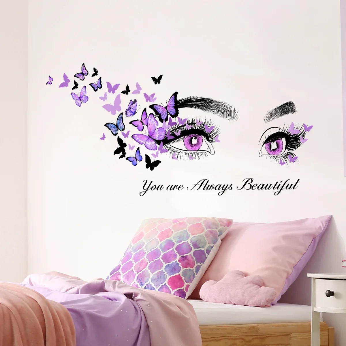 Hermosos ojos pegatinas de pared, calcomanías de pared extraíbles para sala  de estar, dormitorio, pegatinas autoadhesivas para decoración del hogar