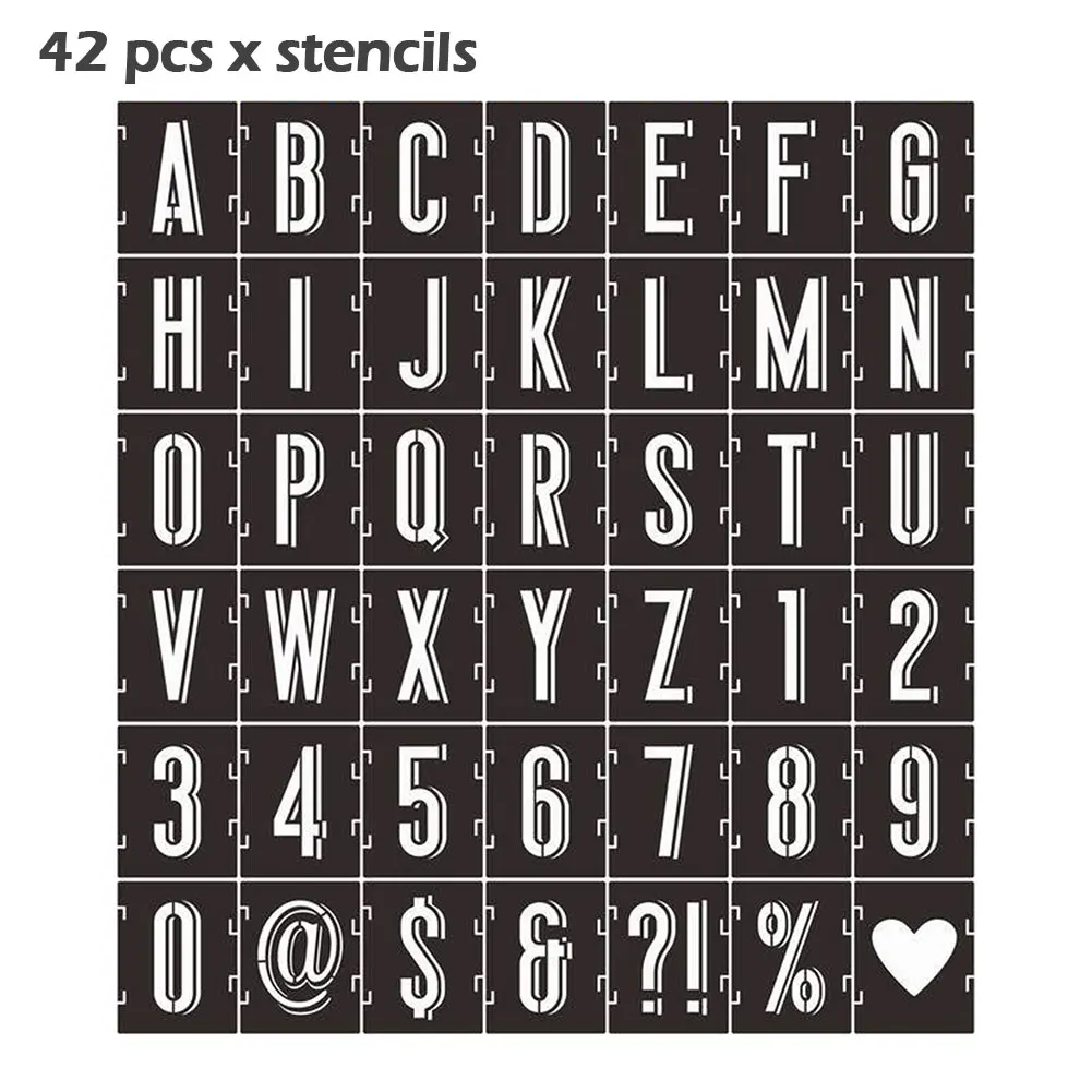 Eage Alphabet Letter Stencils 4 inch, 68 Pcs Reusable Plastic Letter Number Symbol Stencil Kit for Painting on Wood, Wall, Fabri