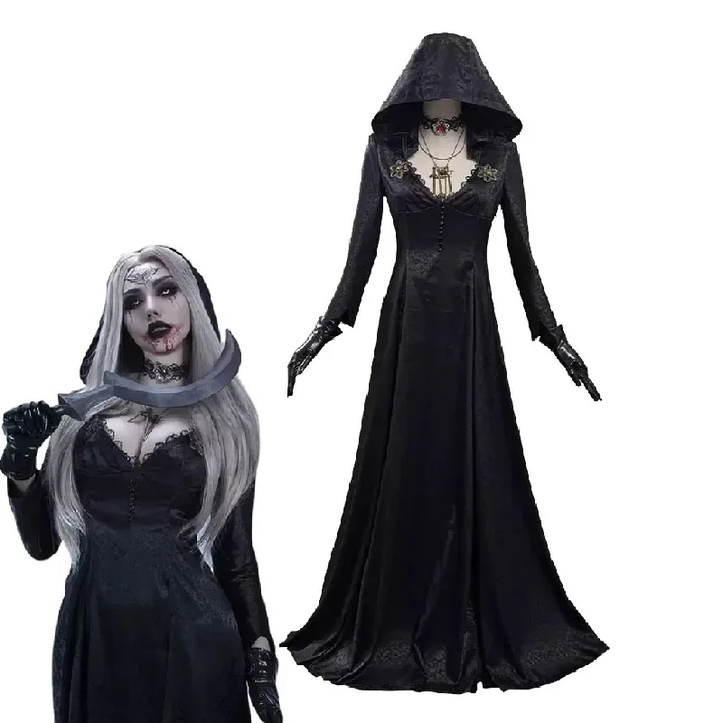 Resident Village Outfit Daniela Vampire Halloween Costume Horror Cosplay Gown Women Spaventoso Carnival Dress Gothic Evil For Adult