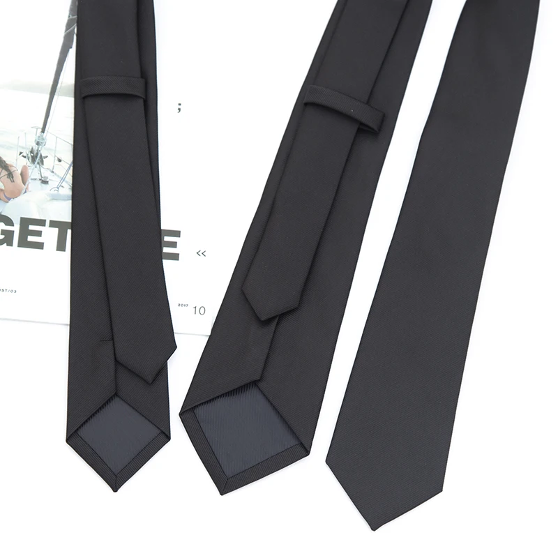 New Classic Black Ties for Men High Quality Women Neckties for Wedding Party Business Adult Neck Tie Casual Solid Accessories