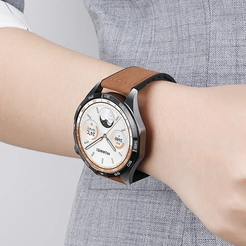 Premium Hybrid Silicone-Leather Strap with Magnetic Buckle, 20mm/22mm
