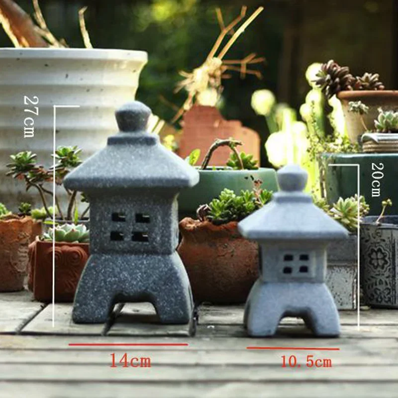 Japanese Pottery Imitation Stone Lamp, Decoration Products, Courtyard, Marble, Red Clay, Garden Lantern