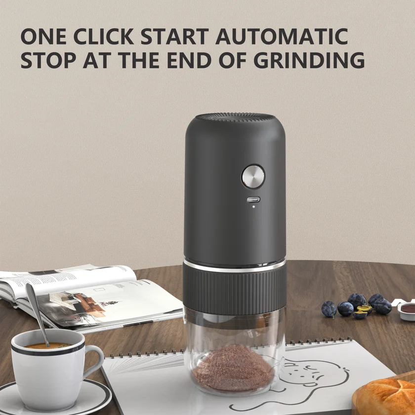 2024 New Electric Coffee Bean Grinder Ceramic Grinding Core Wireless Adjustable Automatic Electric Coffee Grinder Handheld Home