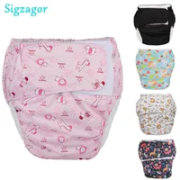 [Sigzagor]1 XL Adult Cloth Diaper Nappy Urinary Incontinence Pocket Reusable Insert Hook and Loop ABDL Age Play 26.7in to 50.4in 1