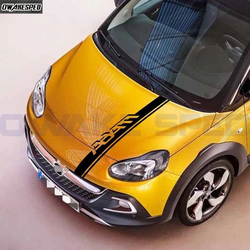 In Fibra Di Carbonio Sport Stripes Car Hood Bonnet Sticker Per Opel Adam S Auto Engine Cover Decor Decalcomanie In Vinile Accessori Da Corsa