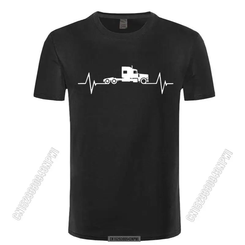 2022 Truck Driver Heartbeat Love T Shirt Ragazzi Arrivo Semplice T-Shirt Quotidiana Da Uomo Elegante Chic Club Dad Top Truck Driver