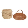 Rattan Mushroom Basket Woven Storage Bins Portable Desktop Adornment Trash Can Shape Photo Prop Containers Home ganization 5