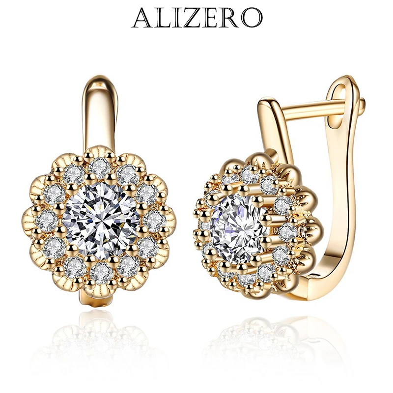 Silver Earrings Silver Stud Earrings 925 Sterling Silver 18K Gold Flower AAA Zircon Earrings For Women Wedding Engagement Fashion Party Charm Jewelry Gift