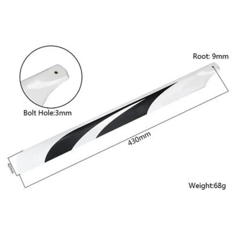 Premium 430mm Carbon Fiber Main Rotor Blades