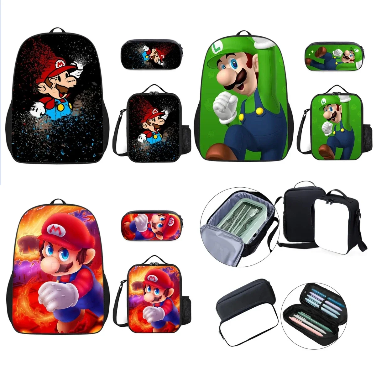 Mario Bros. Nintendo's Backpack & Lunch Bag, Little & Big Boys