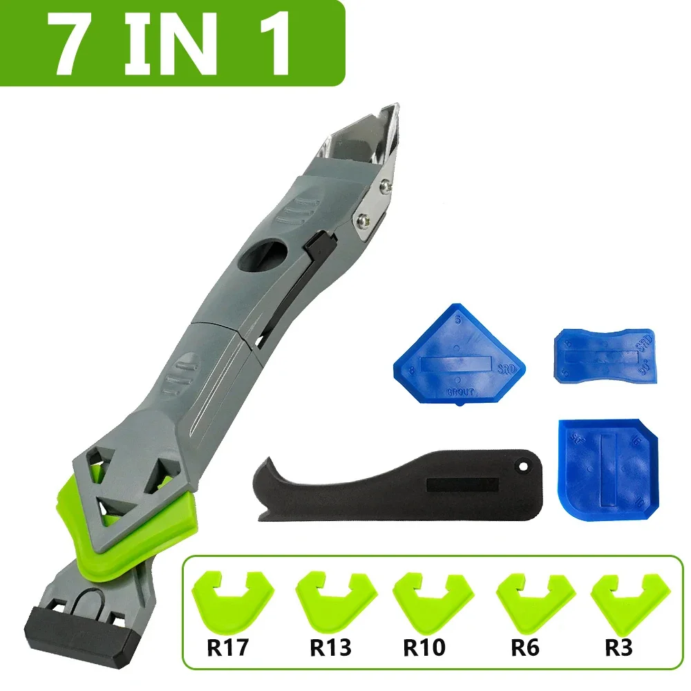 Scraper Tool Set Silicone Scraper Sealant Smooth Remover 7 In 1 Floor Caulk Finisher Grout Kit Glass Glue Angle Scraper Set