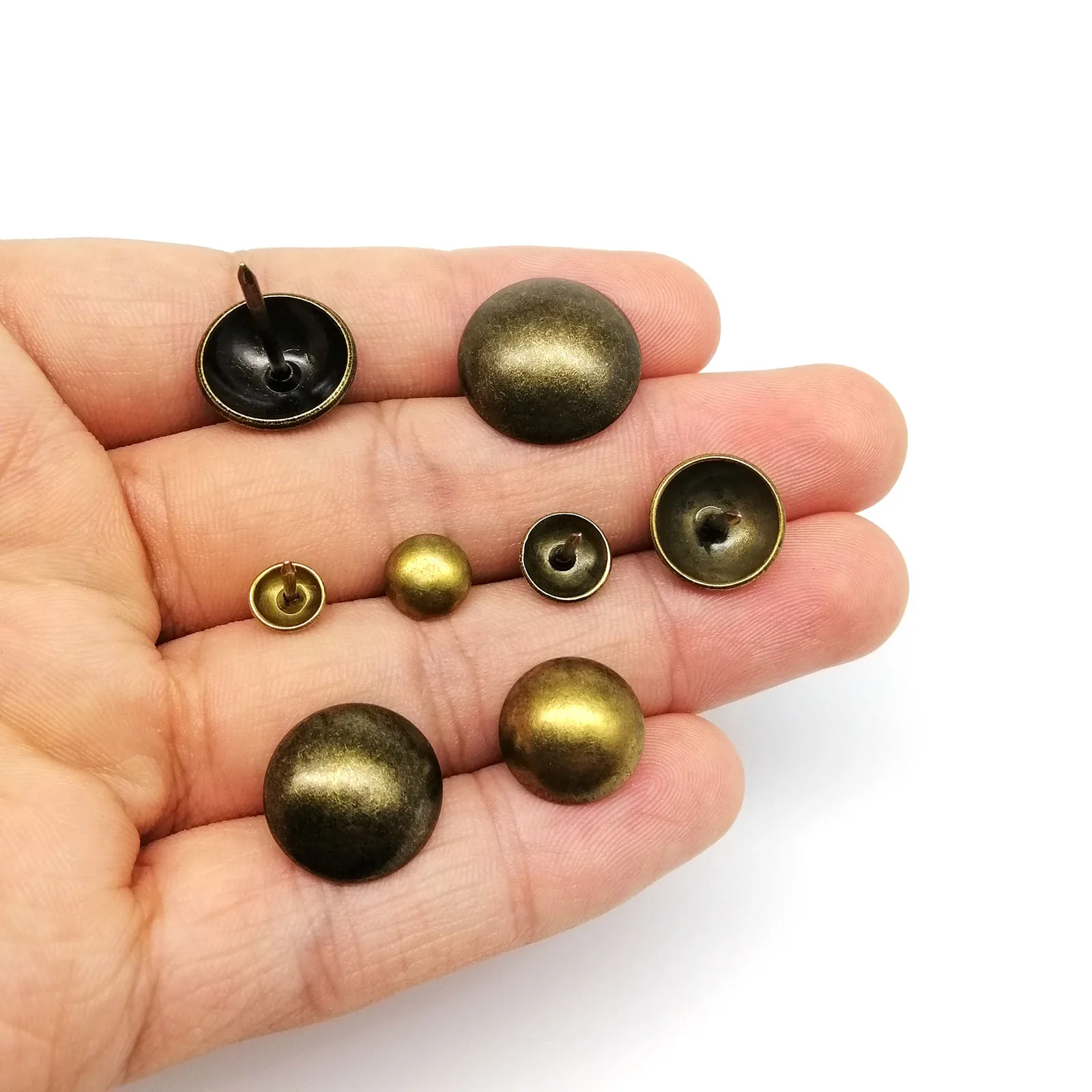 Upholstery Nails 100pcs Antique Brass Bronze Upholstery Nail Jewelry Gift Wine Case Box Sofa Decorative Tack Stud Pushpin Doornail Hardware