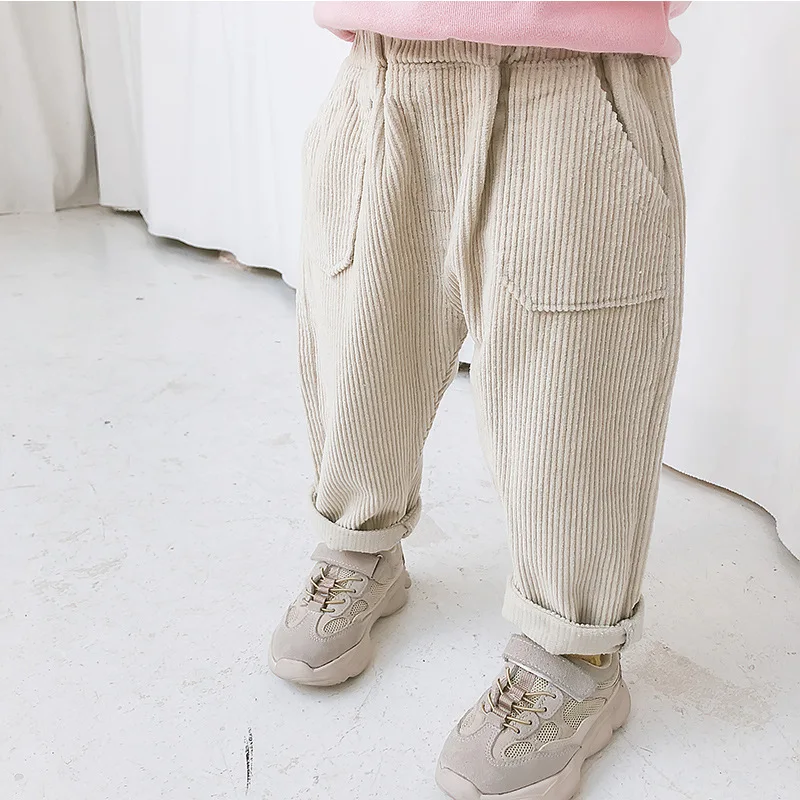 Kids Trousers Corduroy Boys Pants Solid Harem Pants Children Clothing Girls Warm