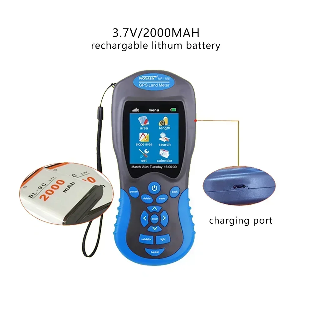 GPS Land area meter measure device with USB Navigation Track Calculation Meter For Farm Land Mapping Network tool ZHOUCE NF-188