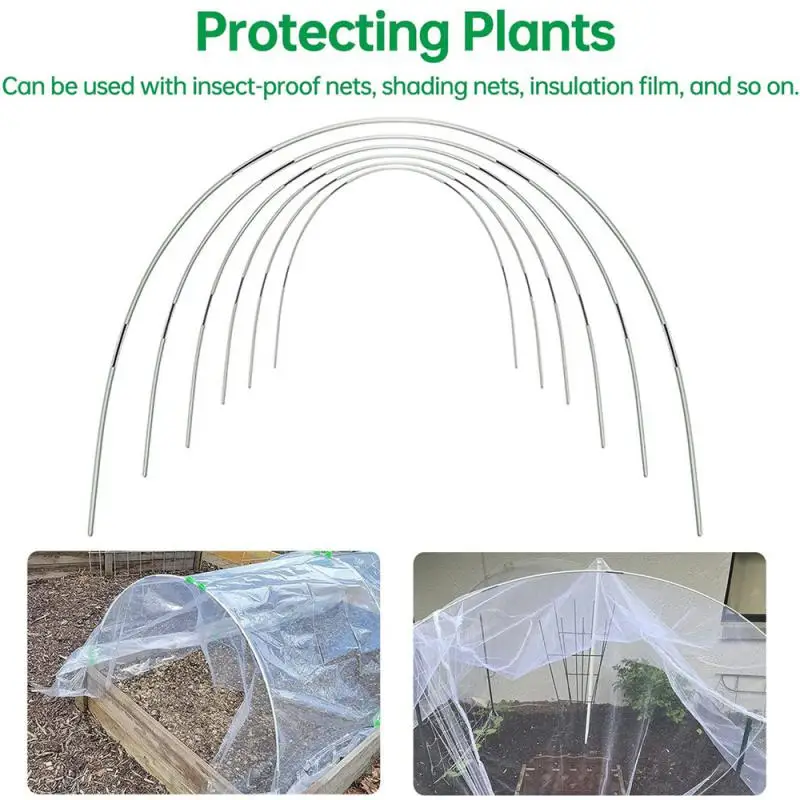 

Garden Plant Hoop Seedling Arch Shed Bracket Greenhouse Hoops Set Glass Durable Frost Protection For For Patios Vegetable Garden