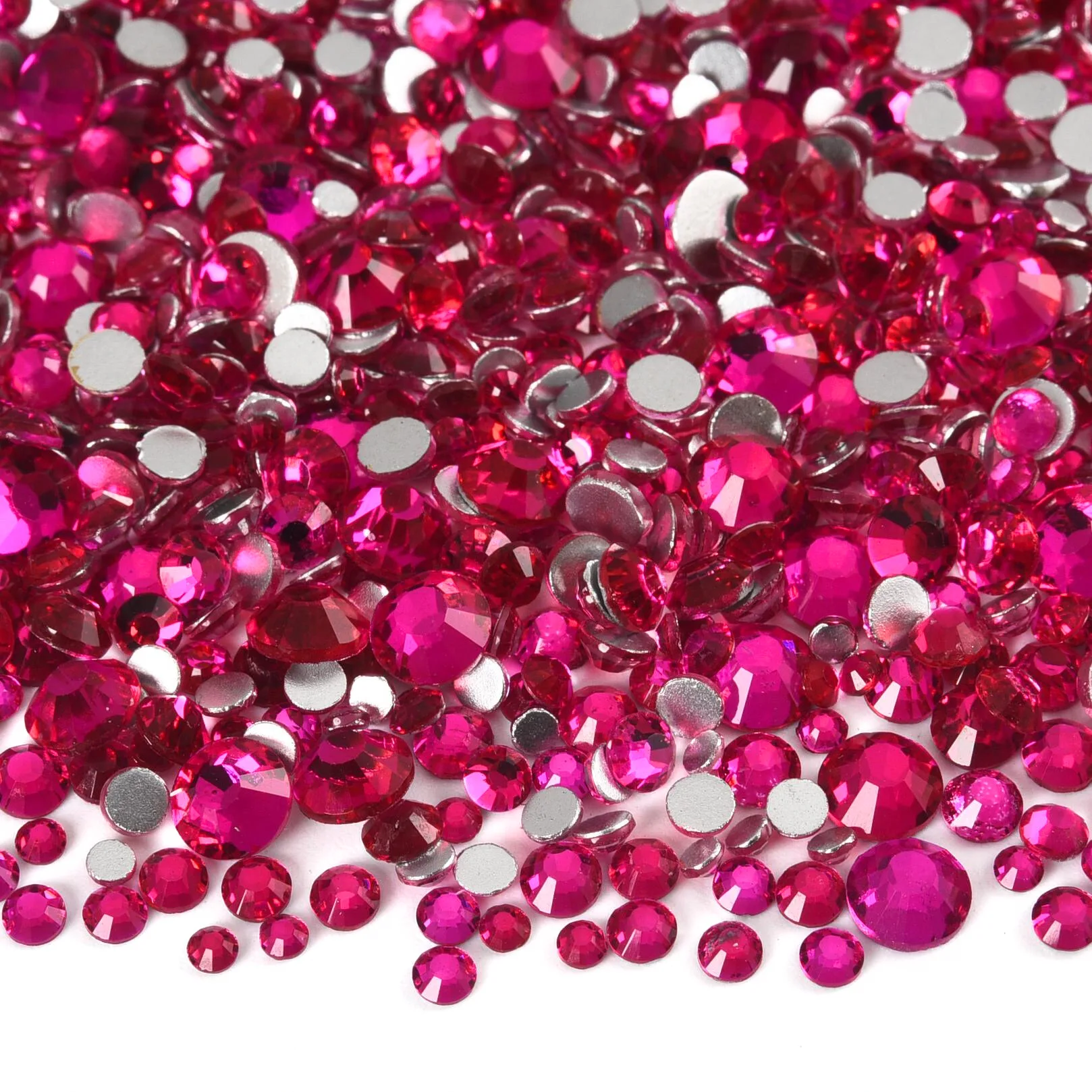 Light Pink GemStone Mix Non-Hotfix Flatback Rhinestones for Nail Art and Garment Decorations