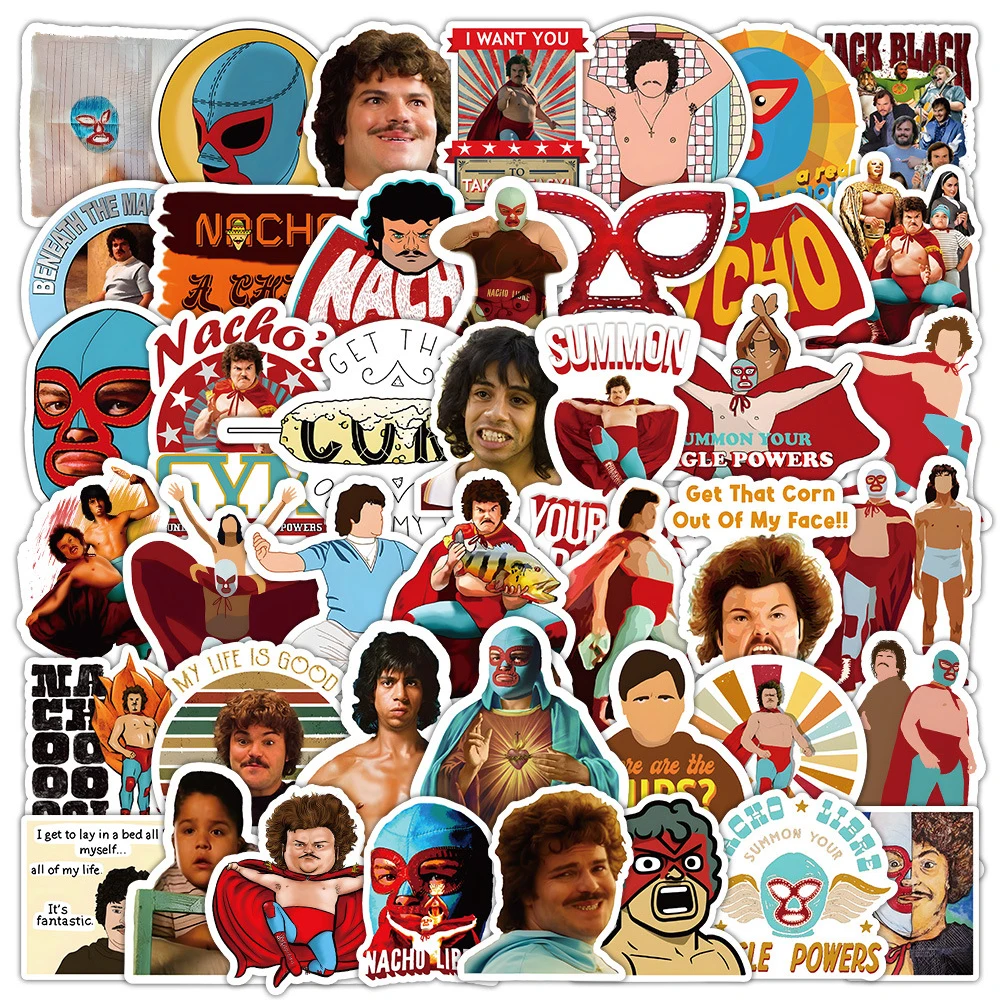 

10/30/50pcs Cool Classics Movie Nacho Libre Stickers DIY Laptop Notebook Phone Motorcycle Car Graffiti Waterproof Sticker Decals