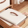 Linen Zipper Storage Boxes, Non-Woven Fabric Clothing Organizer Bins for Home Bedroom Closet Organization,Include Good Helpers 5
