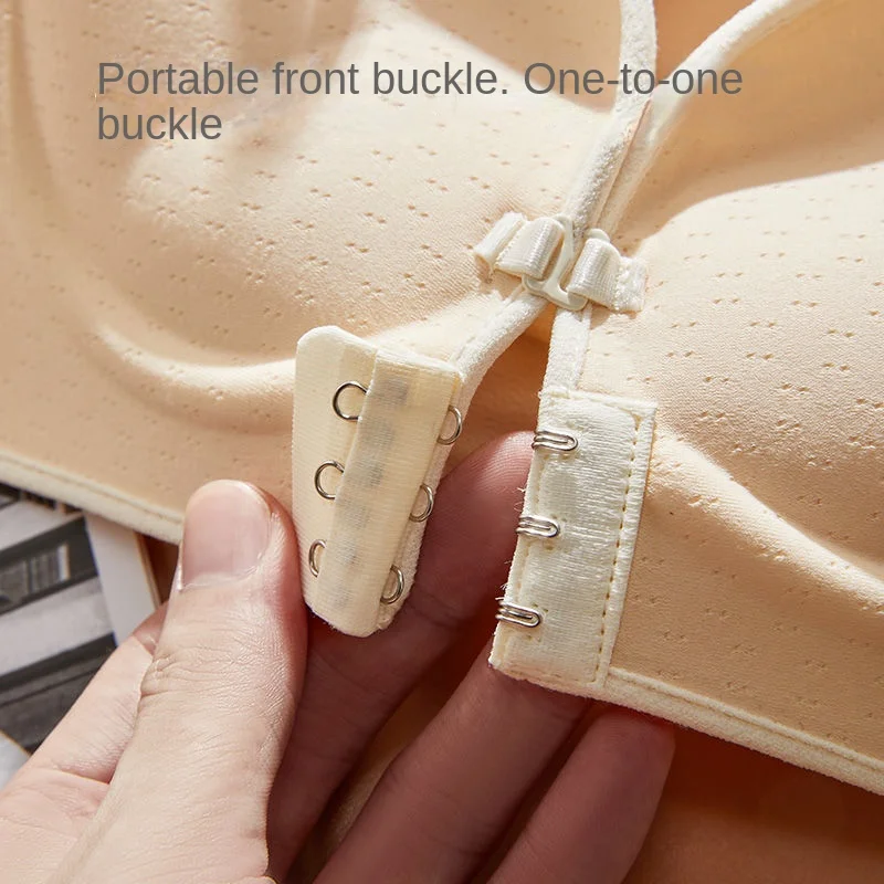Front Buckle Thickened 12cm External Expansion Beautiful Back Lingerie for Women Hanging Neck Bra, Small Chest Thickened and