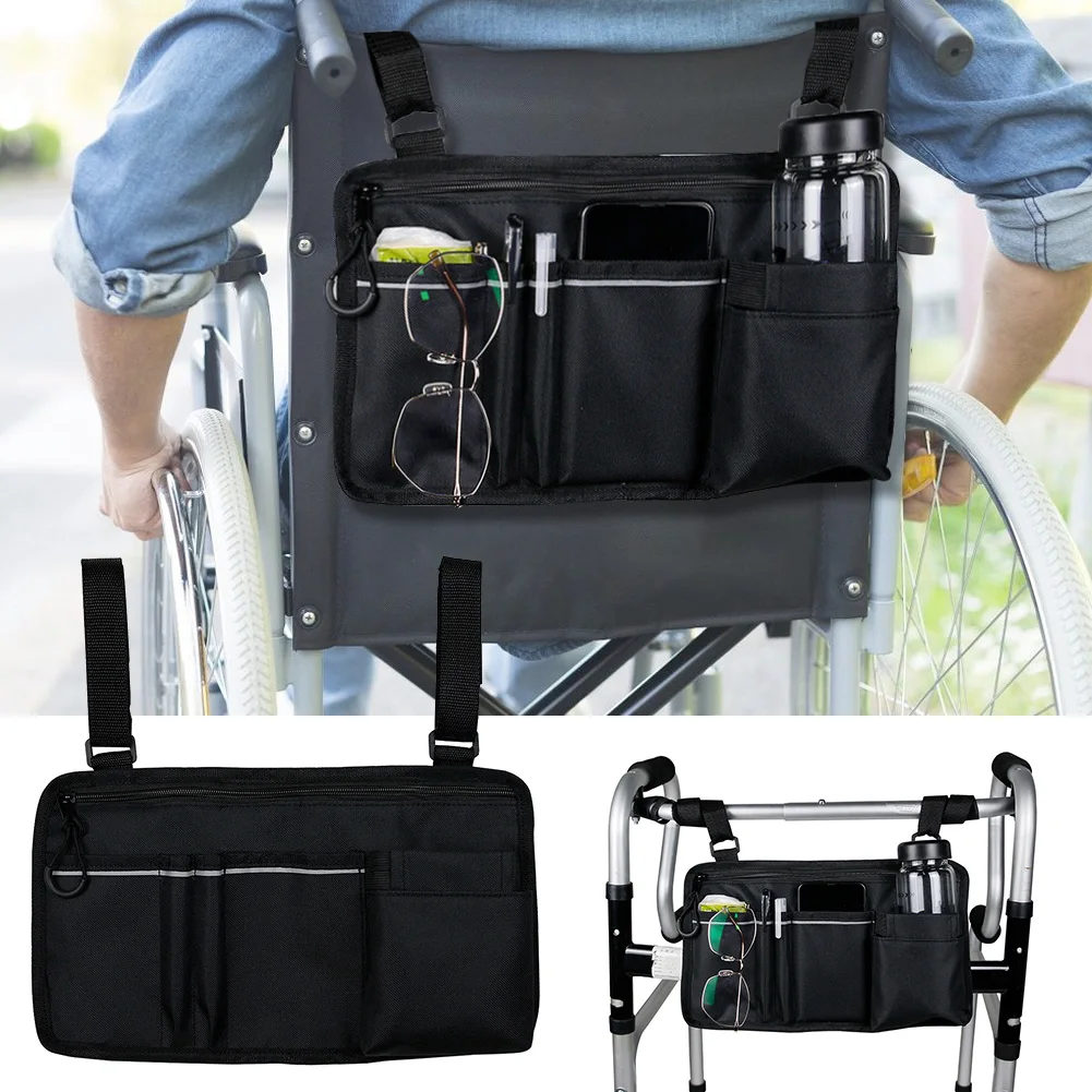 

34*19.5cm New Universal Fit Wheelchair Mobility Scooter Shopping Bag Armrest Side Bags Storage Pouch For Electric Wheelchairs