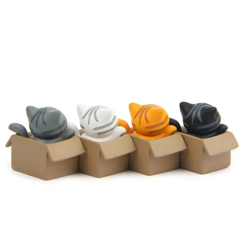 Kawaii Mini Cat Ornament Garden Kitten Statue 1PC Room Decoration Miniature Figurines Home Decor Ideal Gift