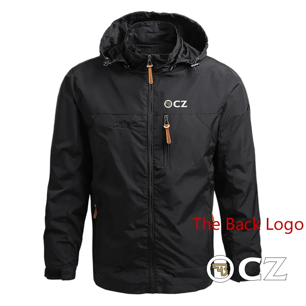 

CZ Ceska Zbrojovka 2024 Men's New Winter Solid Color Zip Hoodies Cotton Waterproof Jackets Outdoor Windbreaker Coat Tops Clothes