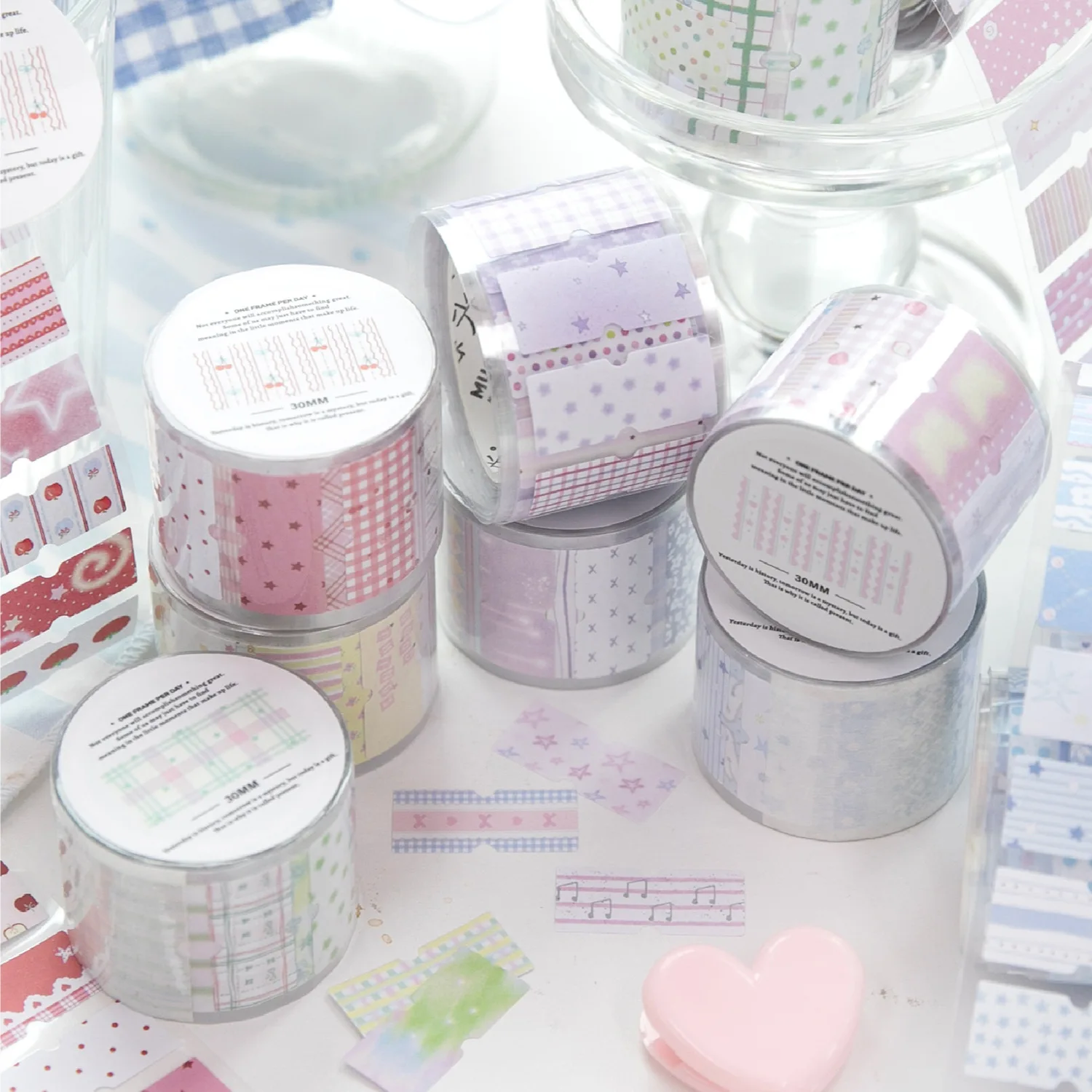 1pcs/1lot 장 접착 테이프 힐링 스윗하트 마스킹 정크 저널 스크랩북 스티커 DIY