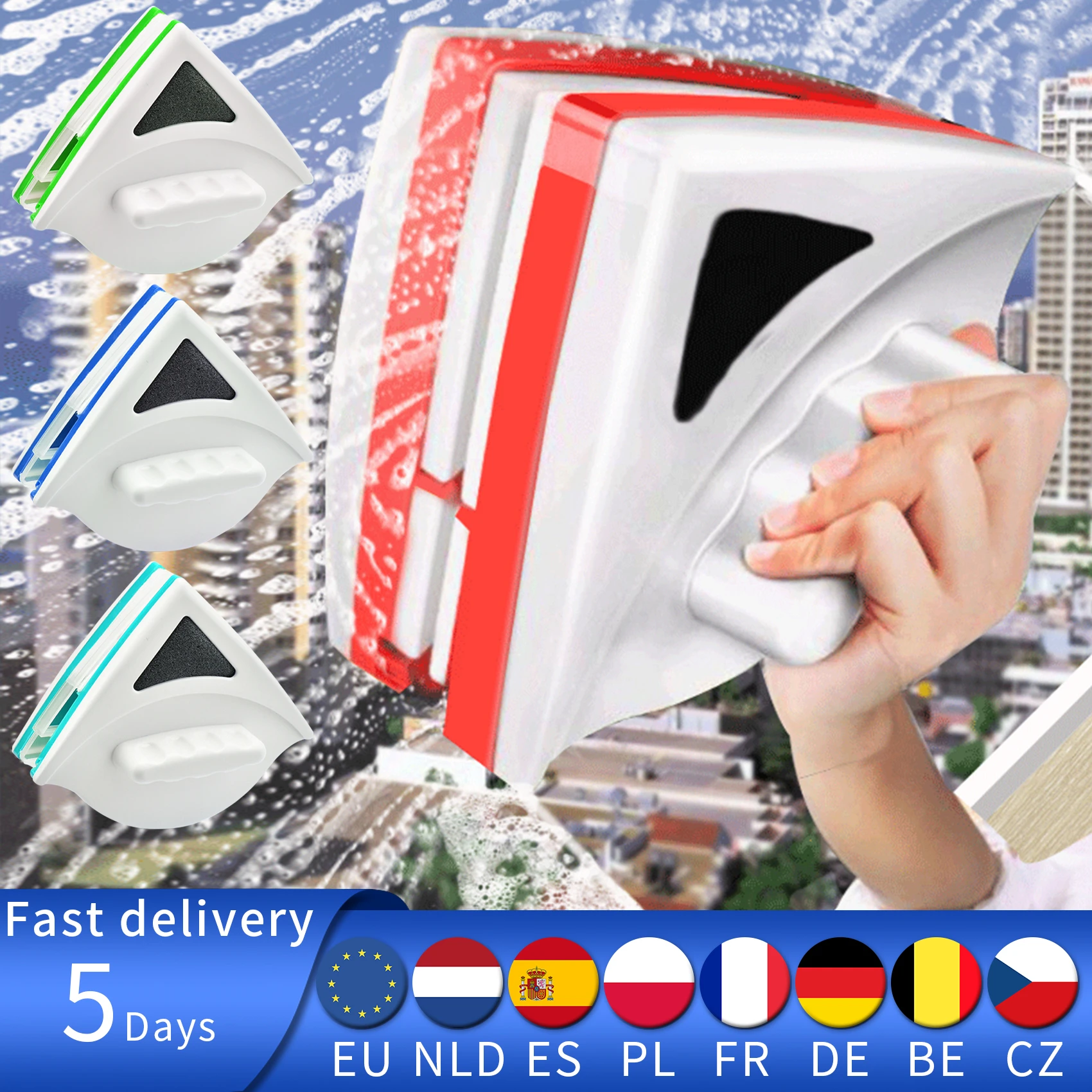 Double Side Window Wiper Glass Cleaner Brush with BEST Home