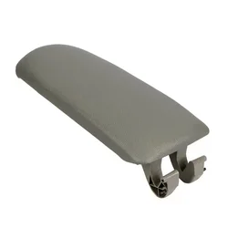 Luxury Leather Armrest Latch Cover for Center Console Storage Box (Grey)