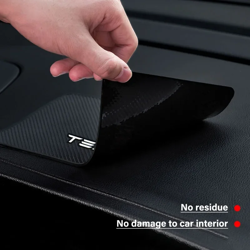Car Ornament PVC Anti-Slip Mat Sticky Pad Dashboard Accessories For Tesla Model 3 2022 S X Y Style Roadster Invader Coil Mod WYE