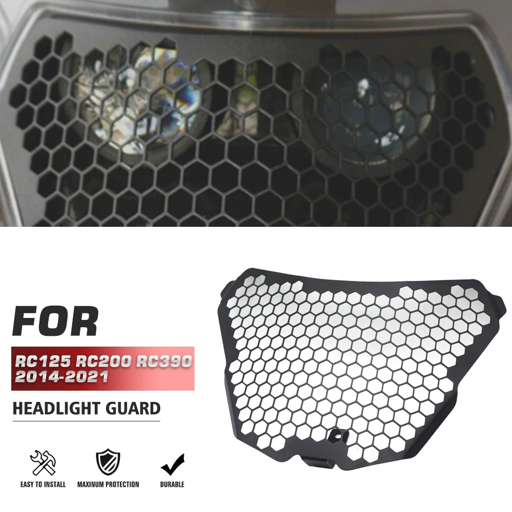 

Для RC125 RC200 RC390 2014-2021 2020 2019 2018 Передняя головка светильник Guard RC 125/200/390 мотоциклетная фара гриль