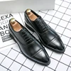 Men Retro Formal Shoes PU Luxury Business Oversized Party Office Business Block Shoes Red Sole Black Brown Size 38-48 Men Shoes 3