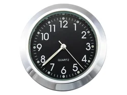 Motorcycle Handlebar Mount Luminous Clock & Thermometer - Waterproof Dial (Black clock)