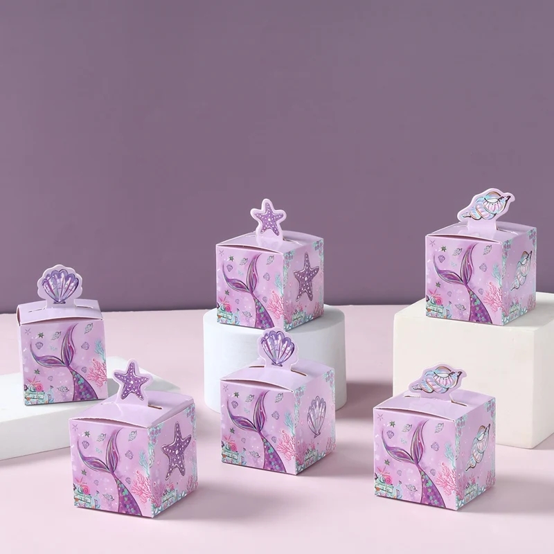 Meerjungfrau-Süßigkeitsschachtel unter dem Meer-Thema, kleiner Meerjungfrauenschwanz, Geburtstagsparty-Dekoration, Kindergeschenke, Geschenk für Mädchen, Babyparty-Zubehör – Detail 16