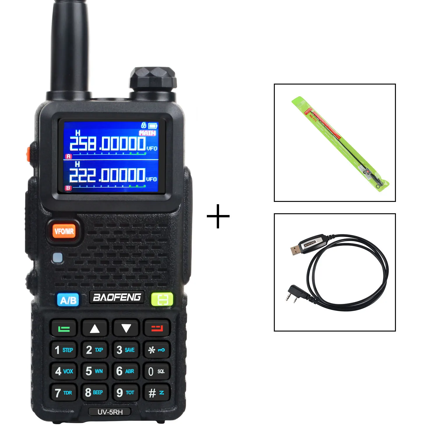 Baofeng-fmトランシーバー、UV-5RH、7w、vhf、uhf、136-174mhz、220
